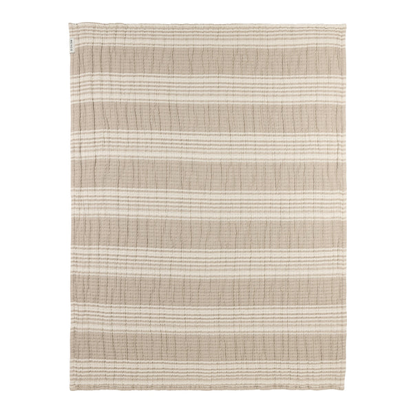 Meyco Baby - Blanket Pre-washed Muslin Jacquard Stripe Sand 75x100cm