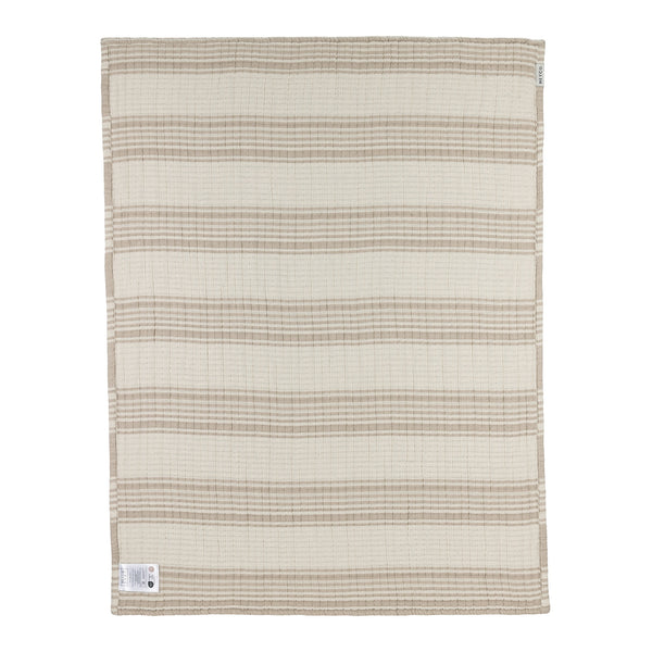 Meyco Baby - Blanket Pre-washed Muslin Jacquard Stripe Sand 75x100cm