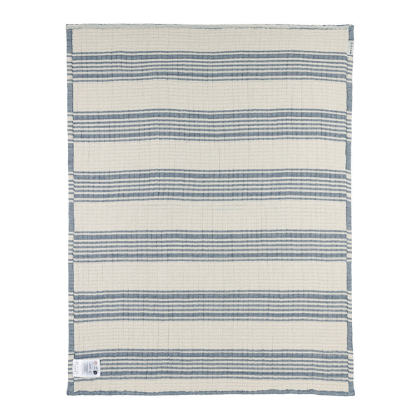 Meyco Baby - Blanket Pre-washed Muslin Jacquard Stripe Indigo 75x100cm