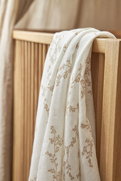 Meyco Baby - Swaddle - 2-pack - muslin - Branches Sand - 120x120cm