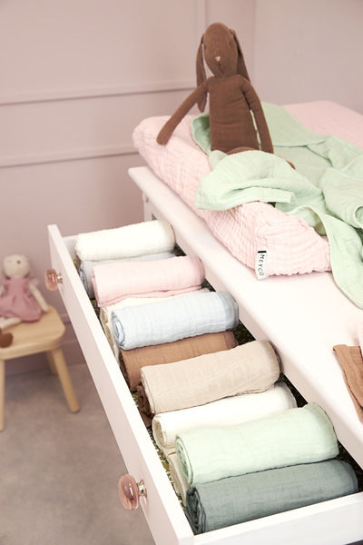 Meyco Baby - Squares - 3-pack - pre-washed muslin - Uni offwhite/light grey/sand - 70x70cm