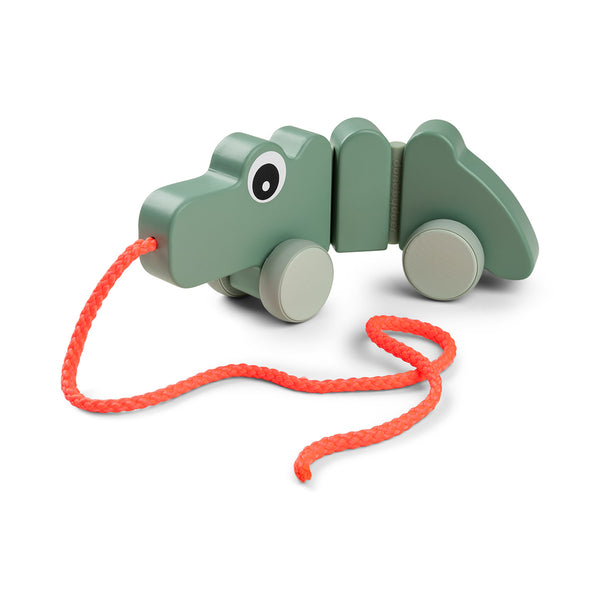 Done by Deer - Pull along wiggle toy Croco Green