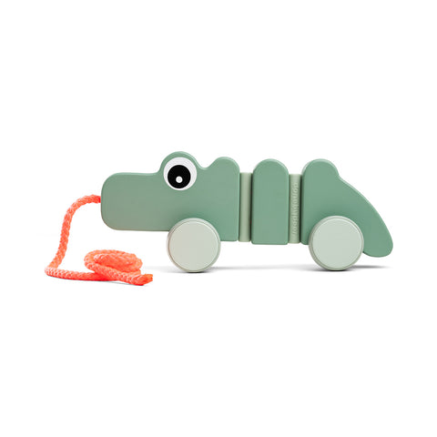 Done by Deer - Pull along wiggle toy Croco Green