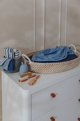 Meyco Baby - Squares 2-Pack Pre-washed Muslin Fat Stripe Jeans Blue