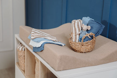 Meyco Baby - Squares 2-Pack Pre-washed Muslin Fat Stripe Taupe