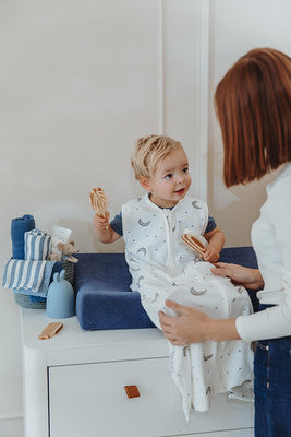 Meyco Baby - Squares 2-Pack Pre-washed Muslin Fat Stripe Jeans Blue