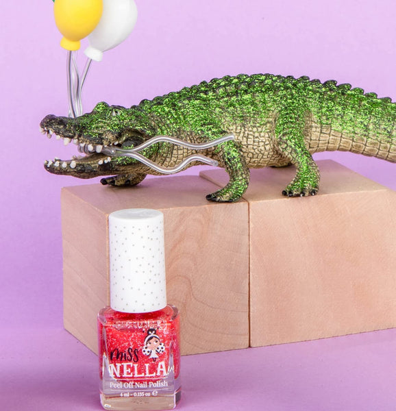 Miss Nella - Peel Off Nail Polish - Croco-dazzle - Sparkly Red