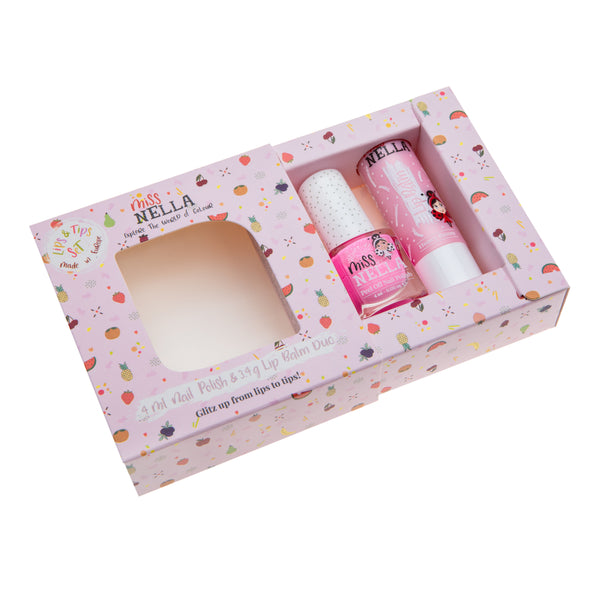 Miss Nella - Lips & Tips Duo - Lip Balm Honey Bunny + 1 Varrying Nail Polish