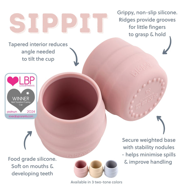 Bibado - Sippit™ Silicone Trainer Cup 2-Pack: Blush