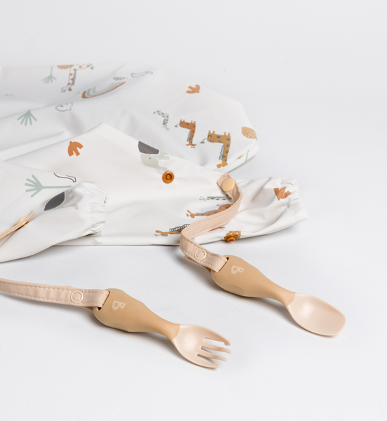 Bibado - Handi Cutlery - Attachable Baby Cutlery : Fawn Two Pack