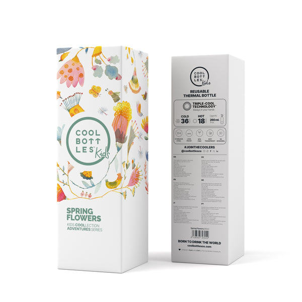 Cool Bottles - Kids 260ml - Adventures Series- Spring Flowers