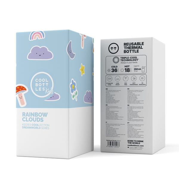 Cool Bottles - Kiddies 350ml - Dreamworld Series - Rainbow Clouds