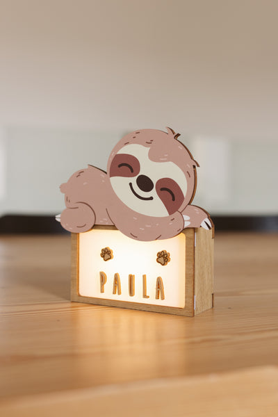 Vintiun - Small Lamp Sloth (powered by battery or USB C cable) + Lettering Kit