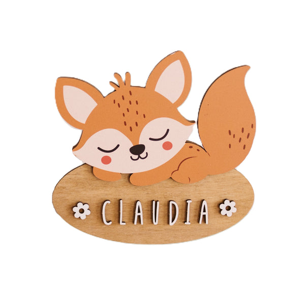 Vintiun - Adhesive Colored Door Plate Fox + Lettering Kit