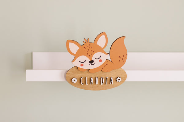 Vintiun - Adhesive Colored Door Plate Fox + Lettering Kit