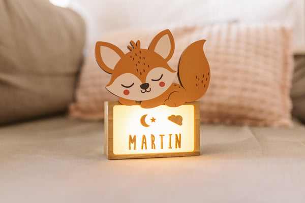 Vintiun - Small Lamp Fox (powered by battery or USB C cable) + Lettering Kit
