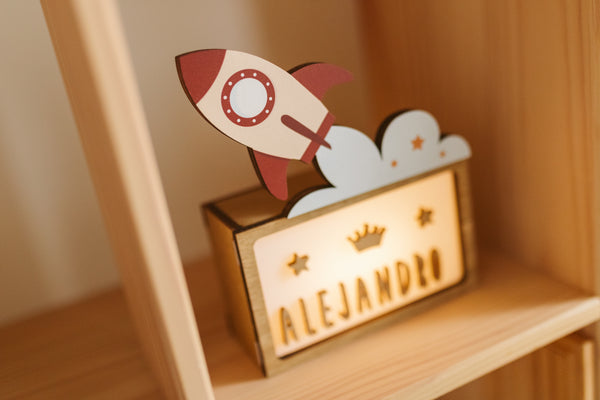 Vintiun - Small Lamp Rocket (powered by battery or USB C cable) + Lettering Kit