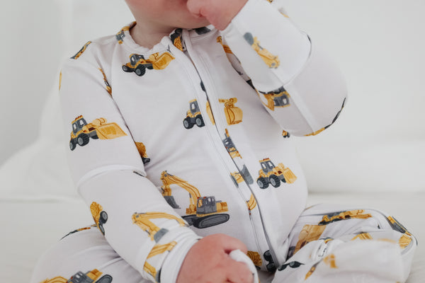 Copper Pearl - Dozer Bamboo Zip-up Footie Pajama