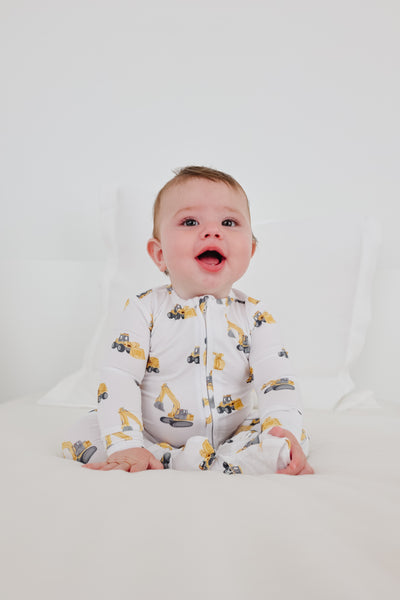 Copper Pearl - Dozer Bamboo Zip-up Footie Pajama