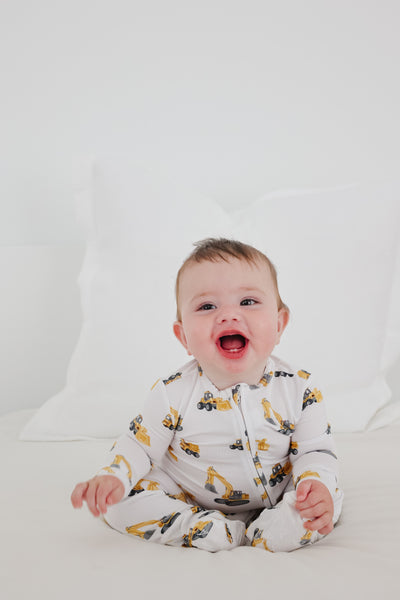 Copper Pearl - Dozer Bamboo Zip-up Footie Pajama