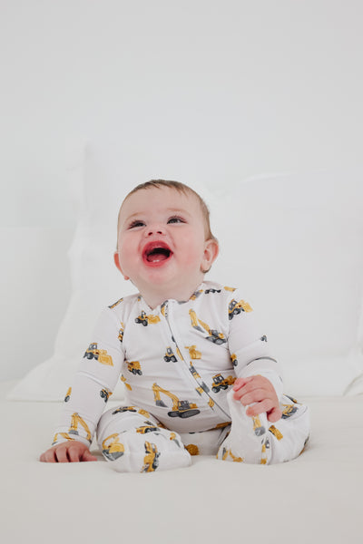 Copper Pearl - Dozer Bamboo Zip-up Footie Pajama