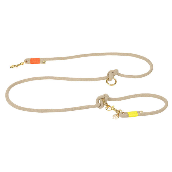 Palopa - Dog Leash Linen Mila Slim - Nature neon orange/yellow- Prepack of 2 - $70