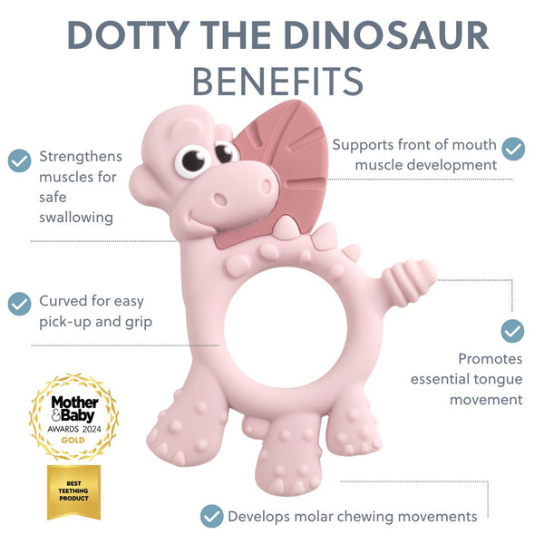 Bibado - Teething Toy: Dotty the Dinosaur™ : Blush