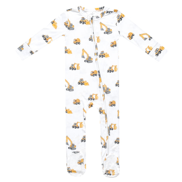 Copper Pearl - Dozer Bamboo Zip-up Footie Pajama