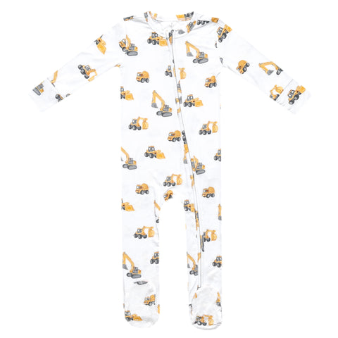 Copper Pearl - Dozer Bamboo Zip-up Footie Pajama