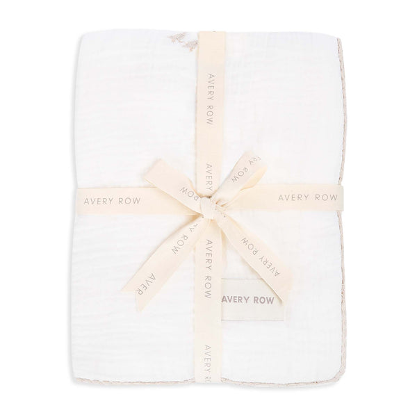 Avery Row - Embroidered Muslin blanket - Little Farm
