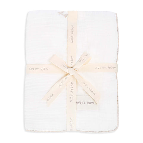 Avery Row - Embroidered Muslin blanket - Little Farm
