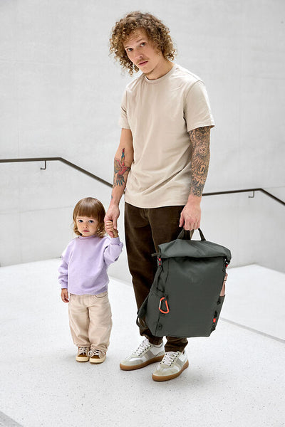 Lassig - Green Label - Diaper bag - Outdoor Rolltop Backpack - Dark olive