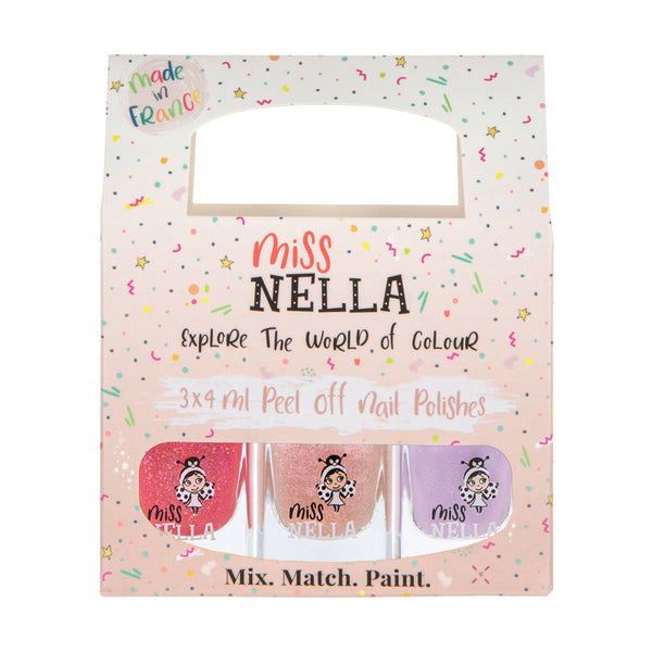 Miss Nella - 3-Pack Peel Off Nail Polish - Good Vibes - Summer