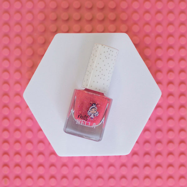 Miss Nella - Peel Off Nail Polish - Sugar Hugs - Glittery Pink