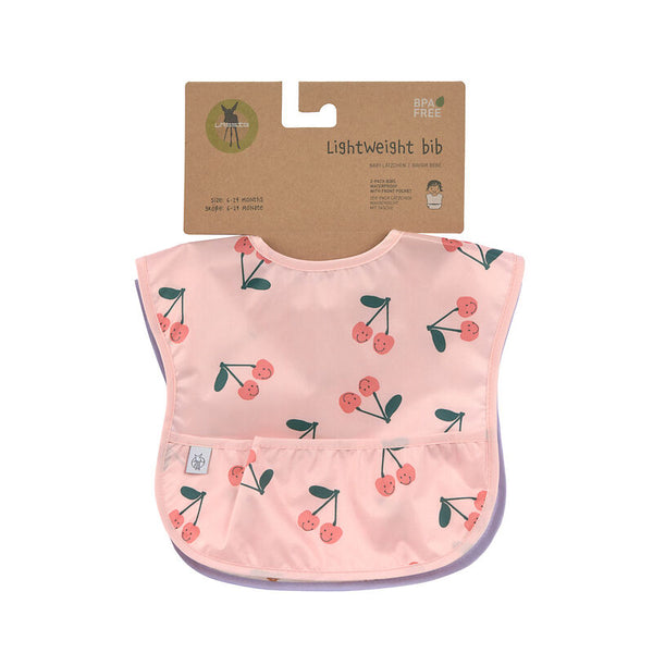 Lassig - Happy Fruits - Lightweight Bib 2 pcs - Cherry