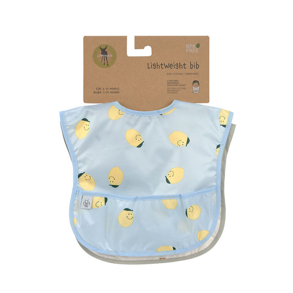 Lassig - Happy Fruits - Lightweight Bib 2 pcs - Lemon