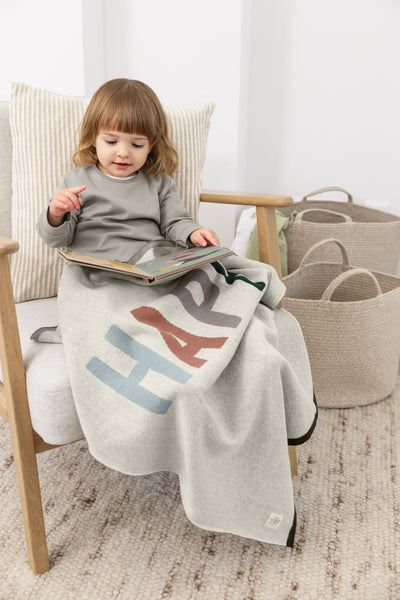 Lassig - Happy Rascals - Knitted Blanket 80 x 100 cm - Striped nature/taupe