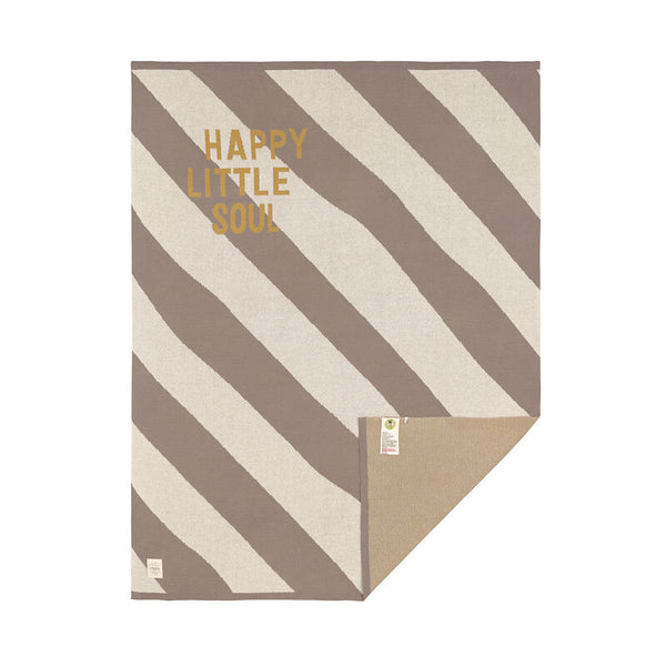 Lassig - Happy Rascals - Knitted Blanket 80 x 100 cm - Striped nature/taupe