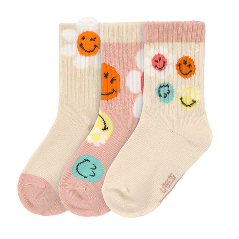 Lassig - Socks 3 pcs SmileyWorld® Dusty Rose