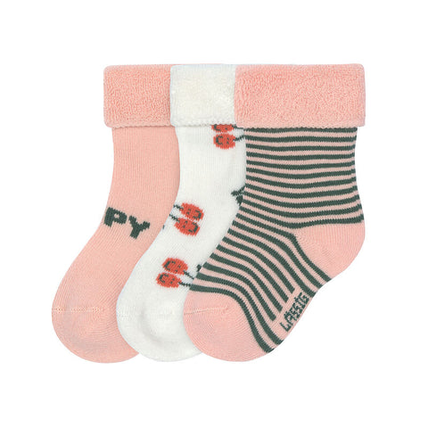 Lassig - Terry Socks GOTS 3 pcs - Cherry peach