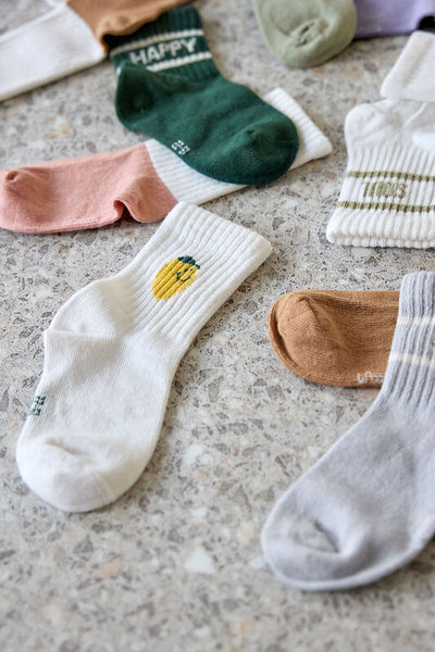 Lassig - Little Fruits - Tennis Socks 3 pcs GOTS - Lemon