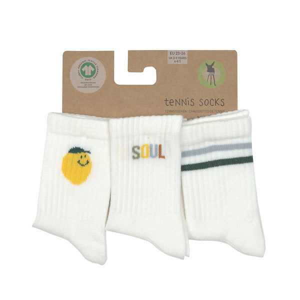 Lassig - Little Fruits - Tennis Socks 3 pcs GOTS - Lemon