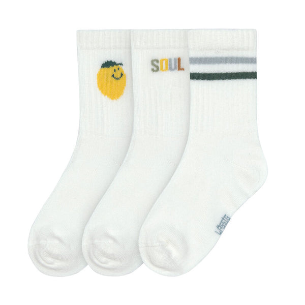 Lassig - Little Fruits - Tennis Socks 3 pcs GOTS - Lemon