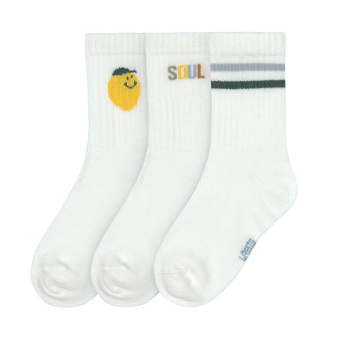 Lassig - Little Fruits - Tennis Socks 3 pcs GOTS - Lemon