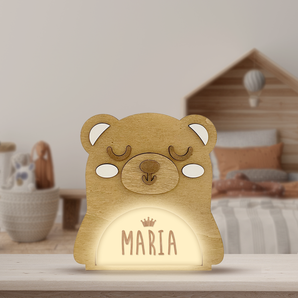 Vintiun -Animal Lamp Bear (powered by battery or USB C cable) + Lettering Kit