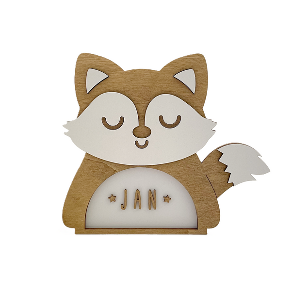 Vintiun -Animal Lamp Fox (powered by battery or USB C cable) + Lettering Kit