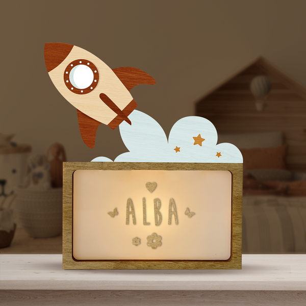 Vintiun - Small Lamp Rocket (powered by battery or USB C cable) + Lettering Kit