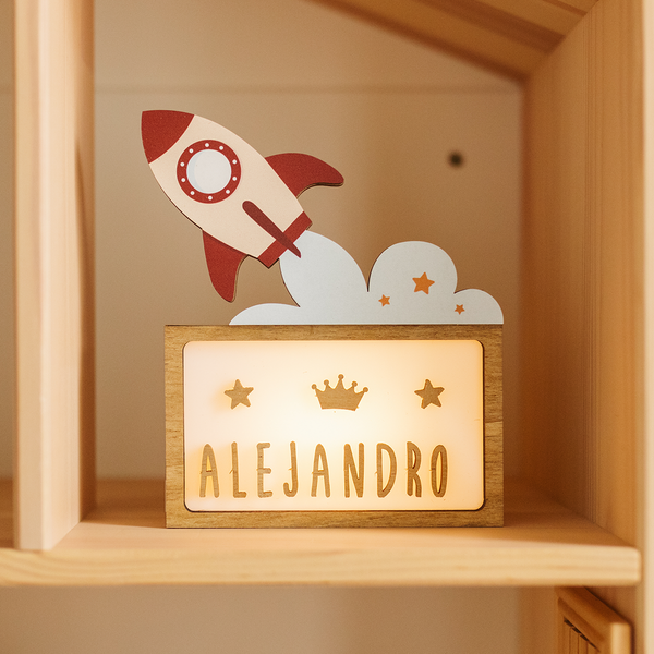 Vintiun - Small Lamp Rocket (powered by battery or USB C cable) + Lettering Kit