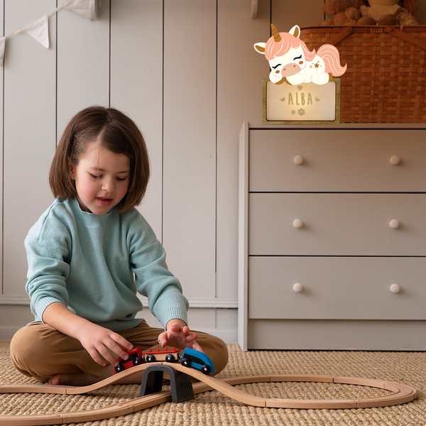 Vintiun - Small Lamp Sleeping Unicorn (powered by battery or USB C cable) + Lettering Kit