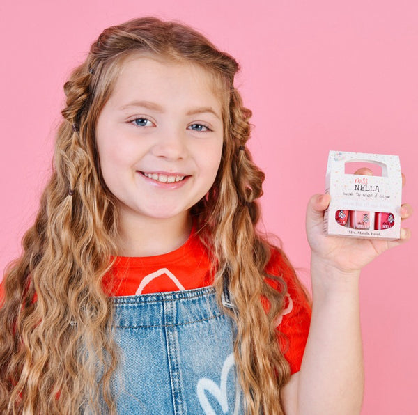 Miss Nella - 3-Pack Peel Off Nail Polish - Pink Glitter Attack